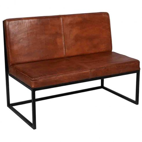 Perry-loungesofa i skinn og jern fra Trademark Living