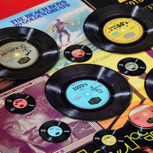 Platefat, rundt, «70’s Record», 26 cm