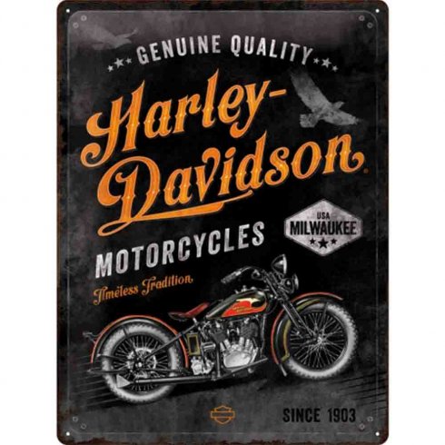 Harley Davidson-skilt «Tradition», 30 x 40 cm