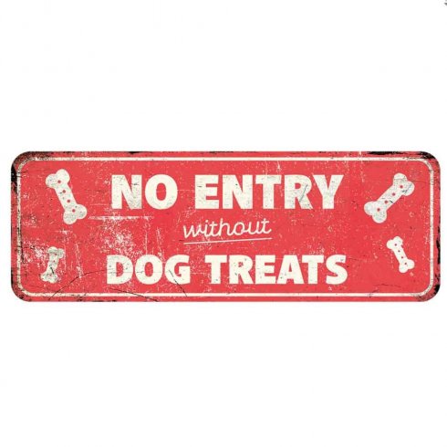 Plateskilt «Ingen adgang uten hundegodbiter» 13 x 40 cm