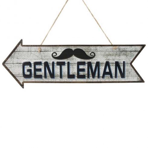 Plateskilt «Gentleman» med oppheng, 12,5 x 40 cm