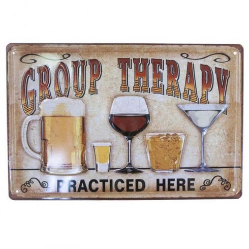 Plateskilt «Group Therapy»... 20 x 30 cm