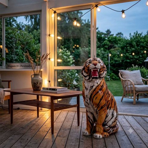 Italiensk porselensdyr: Sibirisk tiger, original, 92 cm