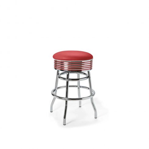 Diner barstol vintage 66 cm utan rygg röd