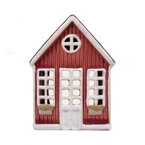 Keramikkhus, rød, mini, 10 cm