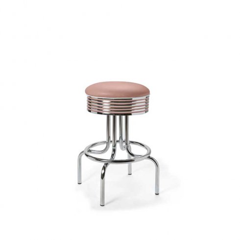 Diner barstol retro 66 cm utan rygg rosa