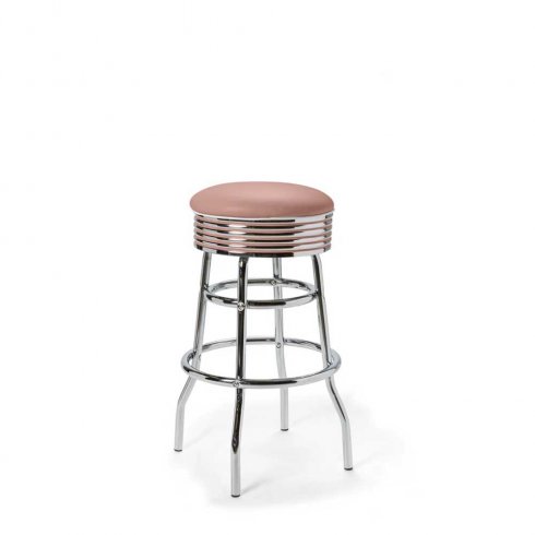 Diner barstol vintage utan rygg lilarosa