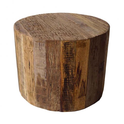 Rundt sidebord i tre med hjul, H 45 cm, Trademark Living