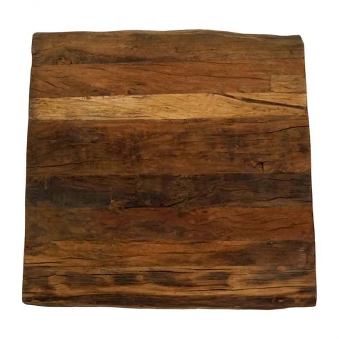 Rustikk bordplate i gjenvunnet tre, 70 x 70 cm