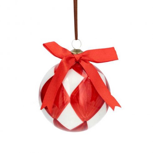 Julekuler, 4-pakning, rutemønster, 8 cm