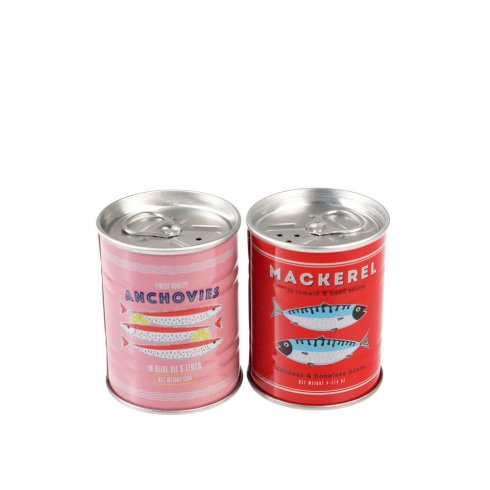 Salt- og pepperbøtter av metall Fish