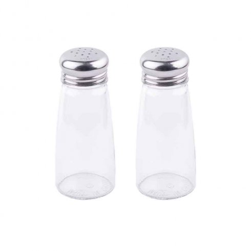 Servisesett med holder, 3 flasker, salt- og pepperbøsser