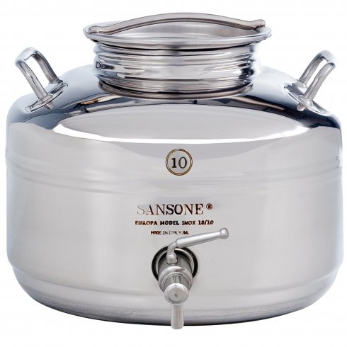 Vannbeholder 10 liter, rustfritt stål, Sansone