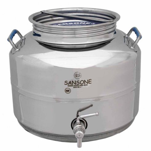 Vannbeholder 25 liter, rustfritt stål, Sansone