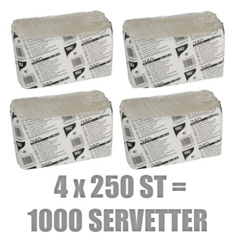 Servietter til serviettholder, 250/1000 stk.