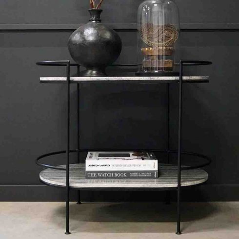 Sidebord/barbord i jern og marmor fra Trademark Living
