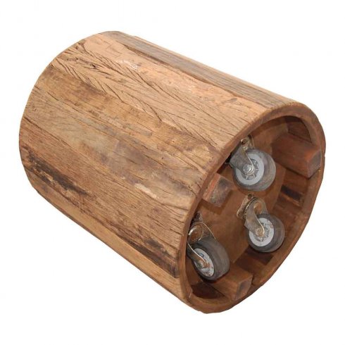 Sidebord i tre «Kub» med hjul, H 47 cm, Trademark Living