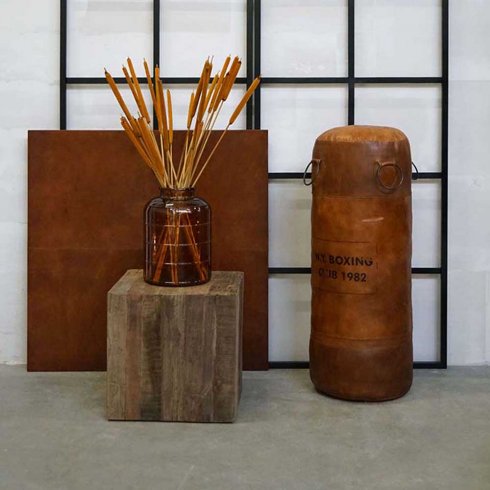 Sidebord i tre «Kub» med hjul, 45 x 45 cm, Trademark Living