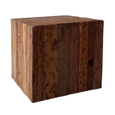 Sidebord i tre «Kub» med hjul, 45 x 45 cm, Trademark Living