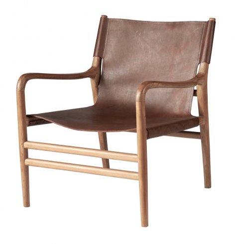 Faro lenestol med armlener – Sienna brown