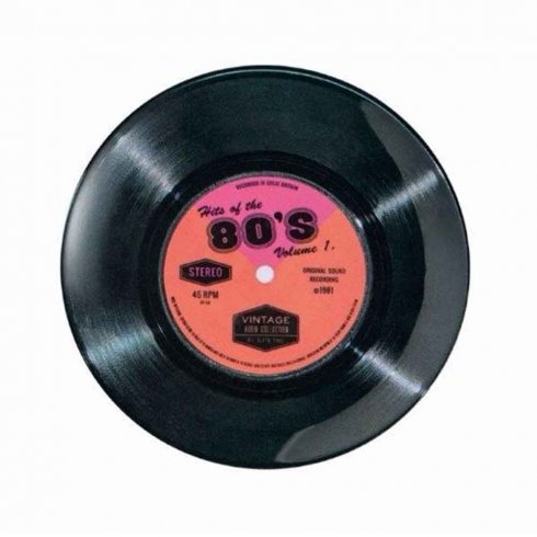 Platefat, rundt «80’s Record», 26 cm