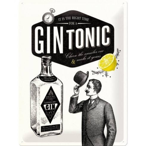 Gin & tonic-skilt 30 x 40 cm