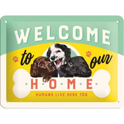 Metallskilt «Welcome home», 15 x 20 cm