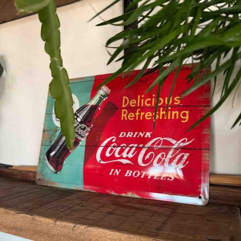 Coca-Cola 1950 drikkevareskilt 20 x 30 cm