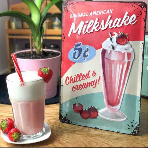 Original milkshake-skilt 20 x 30 cm