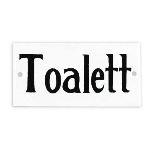 Skilt «TOALETT» 9 x 4,5 cm