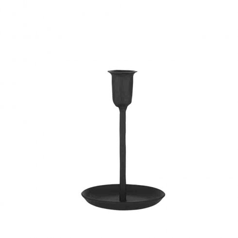 Lysestake i metall, svart, liten