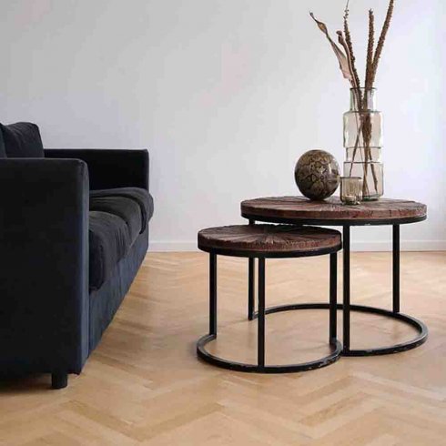 Salongbord / sidebord i gjenvunnet tre, 2 sett fra Trademark Living