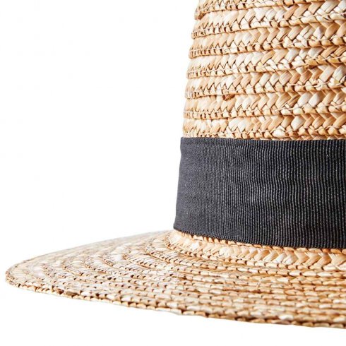 Solhatt, rett, med bånd