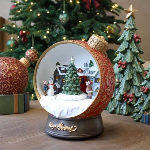 Noël-spilledåse med dekorasjon og LED