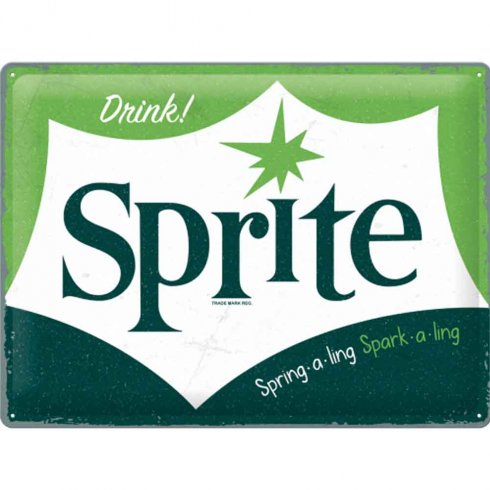 Sprite-plakett med logo, 30 x 40 cm