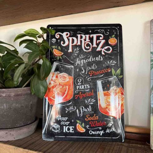 Spritz Drink-skilt, metallskilt, 20 x 30 cm