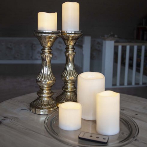 LED-blokklys, 5-pakning med fjernkontroll
