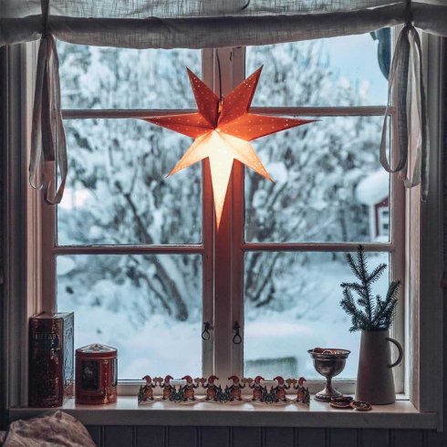 Juledekorasjon: Adventsstjerne, oransje, 1941