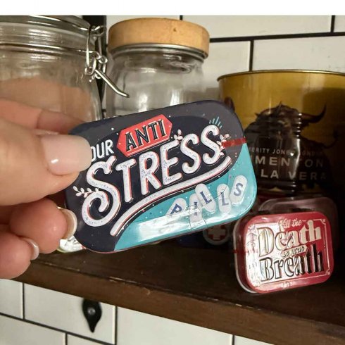 Pillerask stresspiller – med myntepastiller