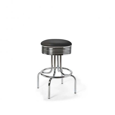 Diner barstol retro 66 cm utan rygg svart