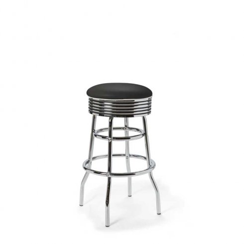 Diner barstol vintage utan rygg svart