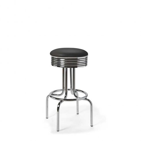Diner barstol retro utan rygg svart