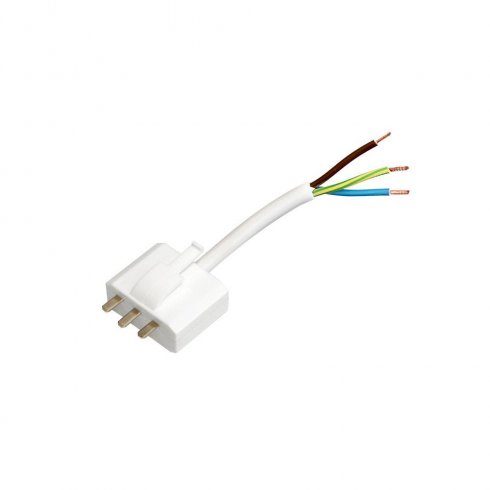 Takkontakt DCL 20 cm Hvit kabel Jordet
