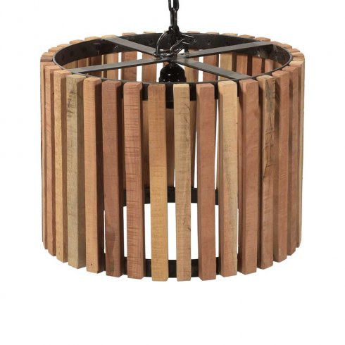 Taklampe «Lameller» i gjenvunnet tre, Small