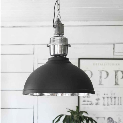 Manchester taklampe, svart/sølv, 52 cm – Pr Home