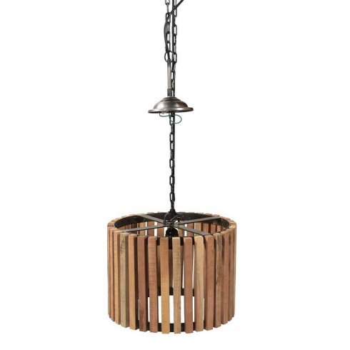 Taklampe «Lameller» i gjenvunnet tre, Small