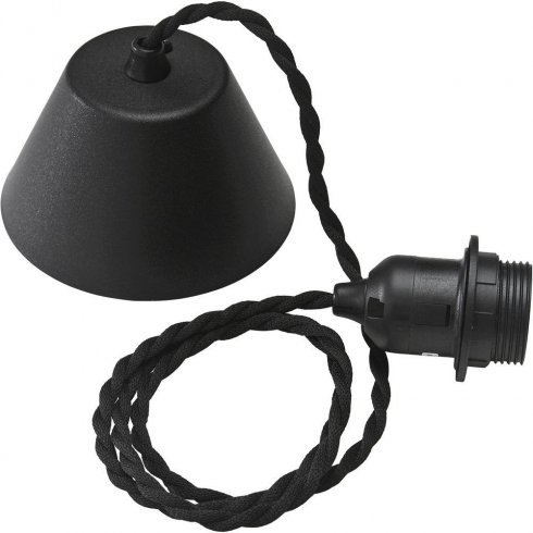 Takoppheng, tvunnet ledning, svart, 1,2 meter, Pr Home