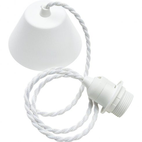 Takoppheng, tvunnet ledning, hvit, 1,2 meter, Pr Home