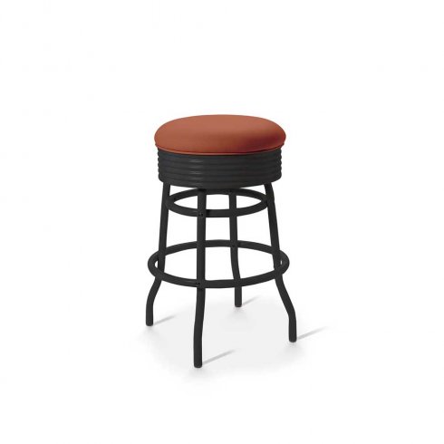 Diner Barstol helsvart utan rygg 66 cm terrakotta