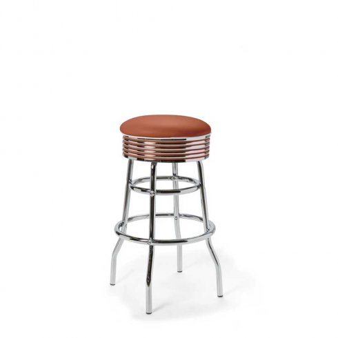 Diner barstol vintage utan rygg terrakotta